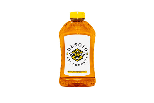 32 oz bottle of raw local honey from DeSoto Bee Company